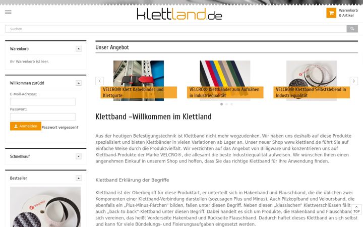Screenshot of klettland.de