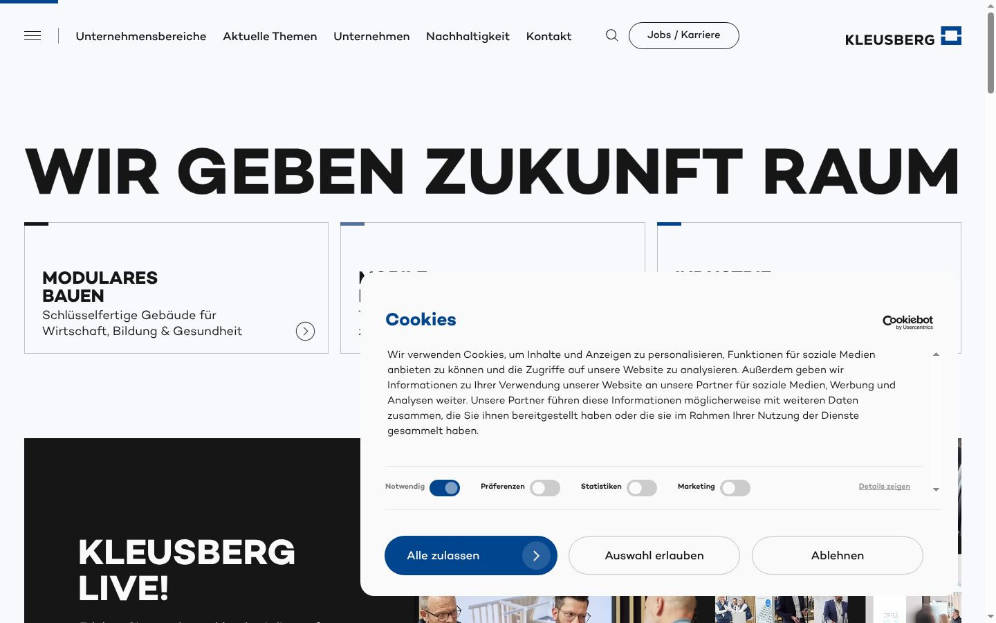 Screenshot van de toestemmingsbanner zoals getoond vóór enige interactie