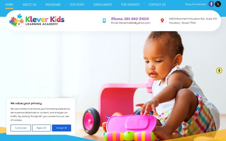 Screenshot of kleverkidsllc.com
