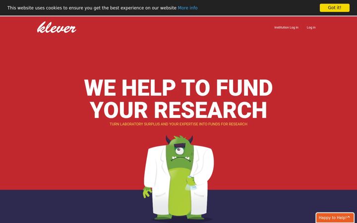 Screenshot of kleverscience.com