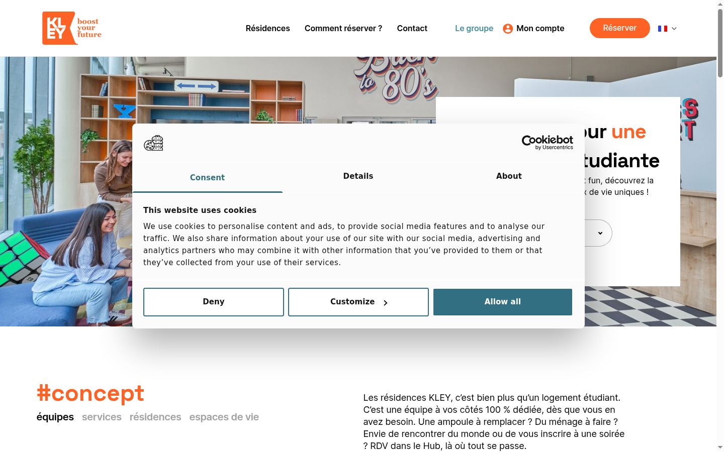 Screenshot del banner di consenso mostrato prima di qualsiasi interazione