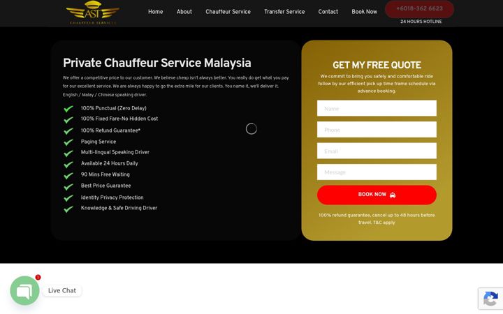 Screenshot of klialimochauffeurservices.com