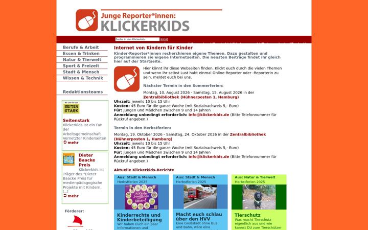 Screenshot of klickerkids.de