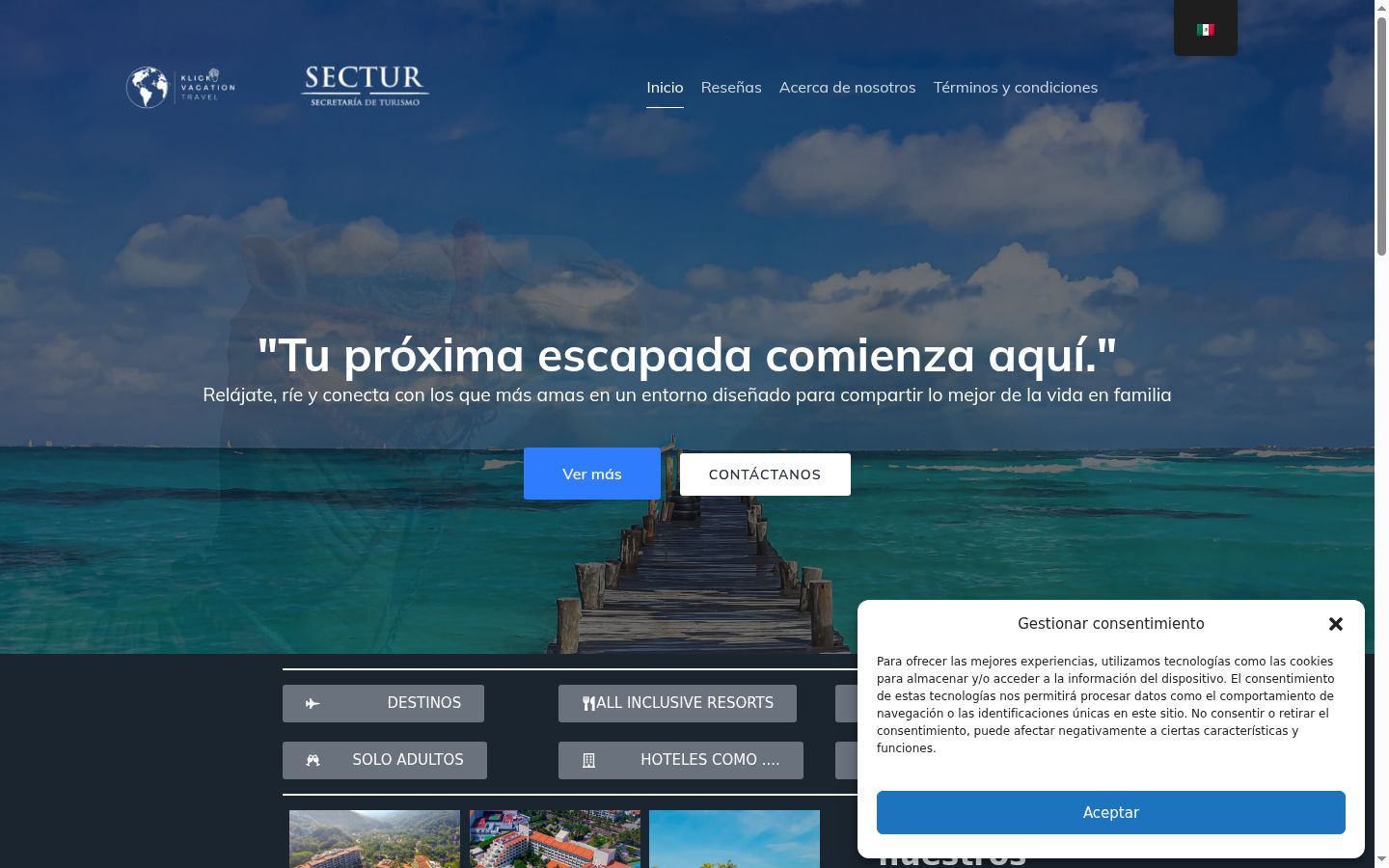 Screenshot del banner di consenso mostrato prima di qualsiasi interazione