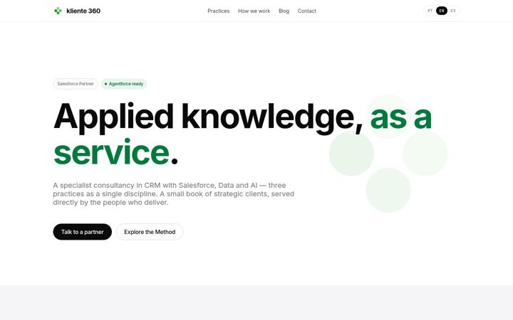 Screenshot of kliente360.com