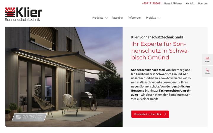 Screenshot of klier-sonnenschutztechnik.de