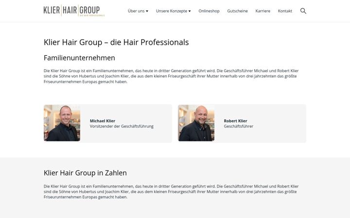 Screenshot of klierhairgroup.de