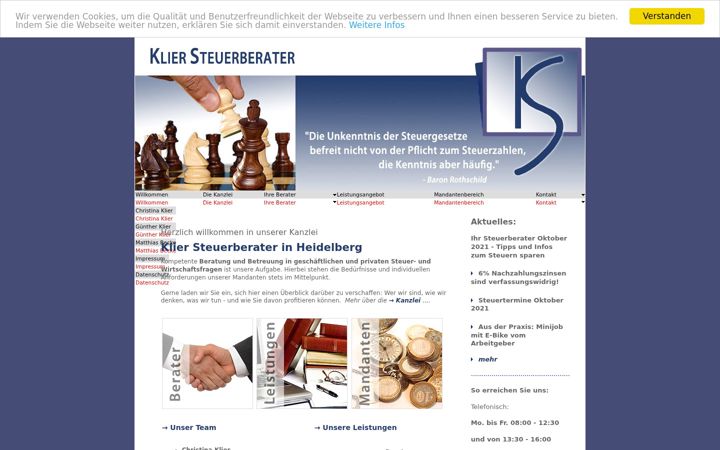 Screenshot of kliersteuerberater.de