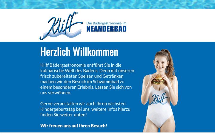 Screenshot of kliff-gastro.de