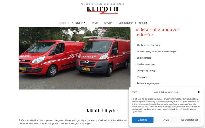 Screenshot of klifoth-elektriker.dk