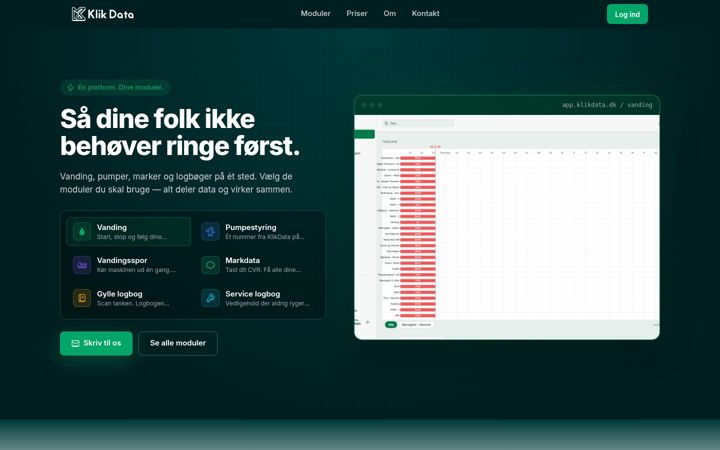 Screenshot of klikdata.dk