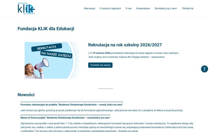 Screenshot of klikdlaedukacji.edu.pl