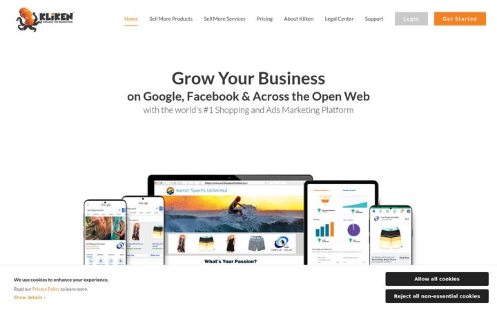 Screenshot of kliken.com