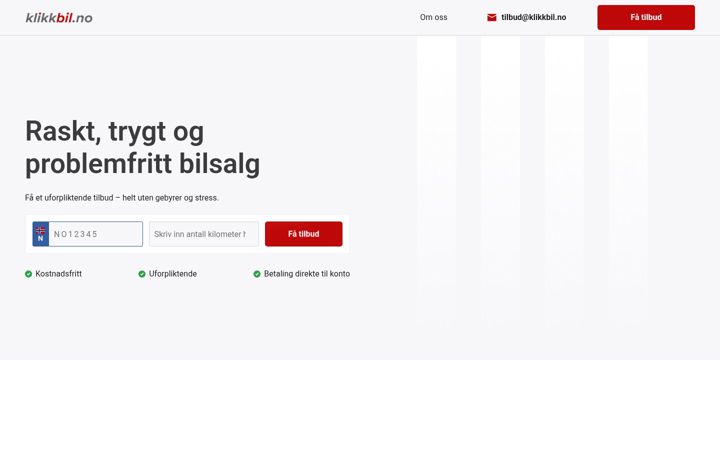 Screenshot of klikkbil.no