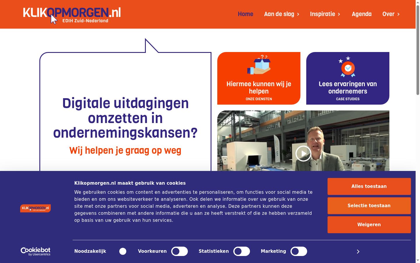 Skärmbild av samtyckesbannern som visades före någon interaktion