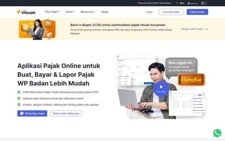 Screenshot of klikpajak.id