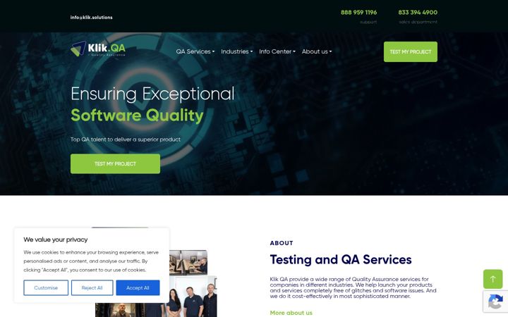 Screenshot of klikqa.com