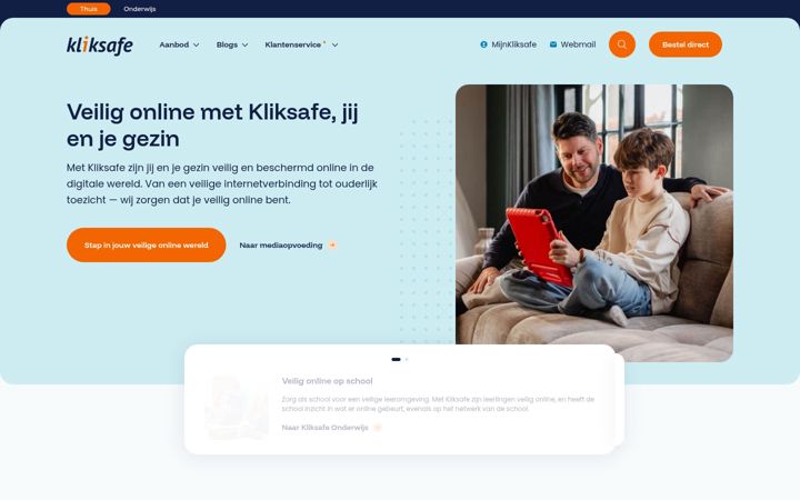 Screenshot of kliksafe.com