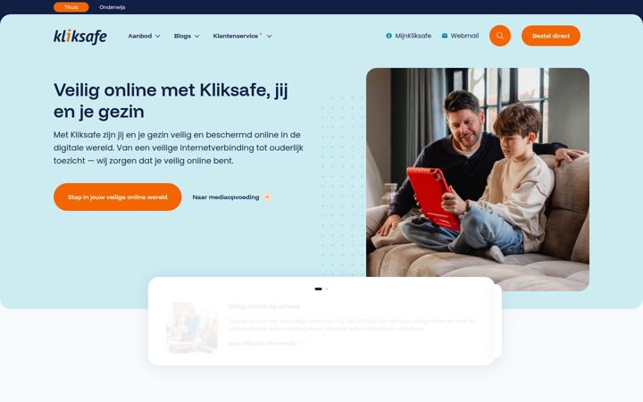 Captură de ecran a kliksafe.nl