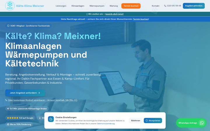 Screenshot of klima-meixner.de