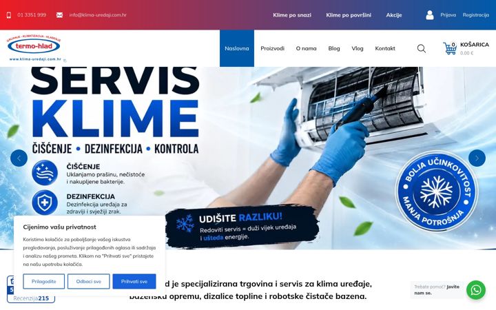 Screenshot of klima-uredaji.com.hr