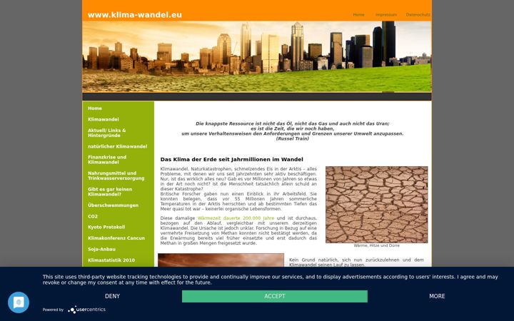 Screenshot of klima-wandel.eu