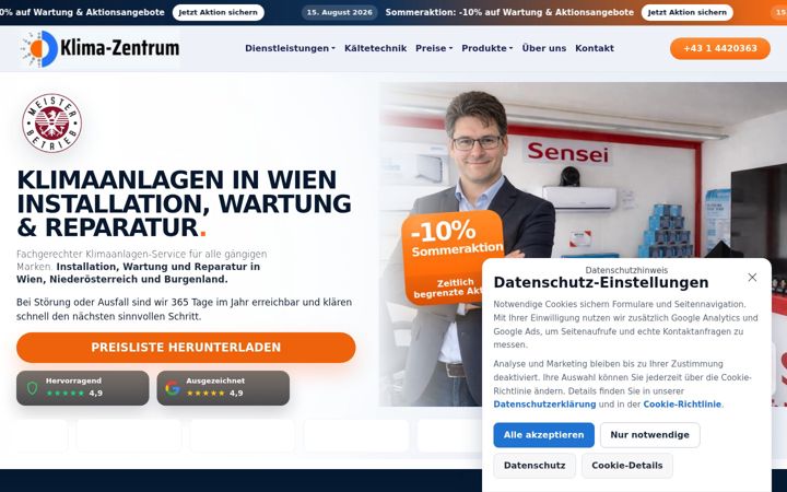 Screenshot of klima-zentrum.at