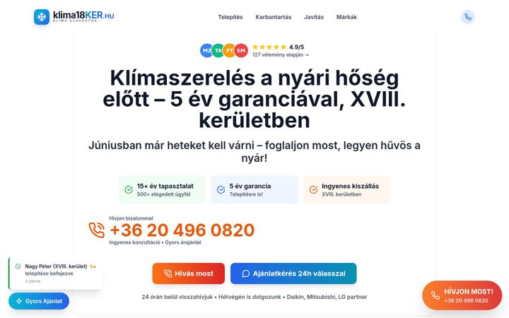 Screenshot of klima18ker.hu
