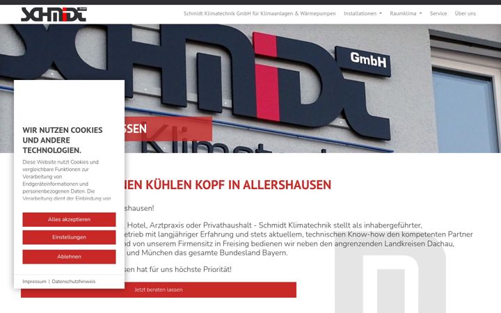 Screenshot of klimaanlage-allershausen.de