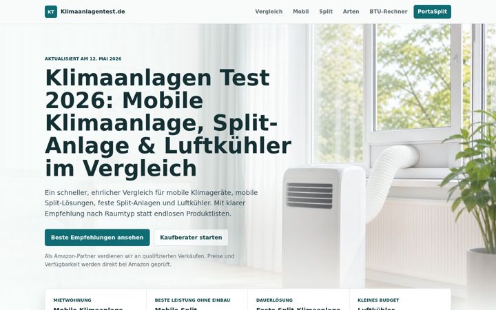 Screenshot of klimaanlagentest.de
