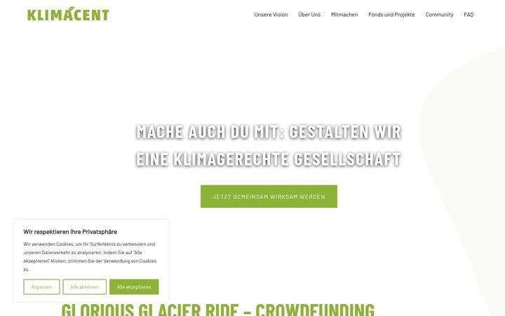 Screenshot of klimacent.at