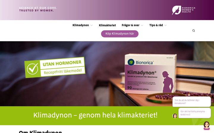 Screenshot of klimadynon.se