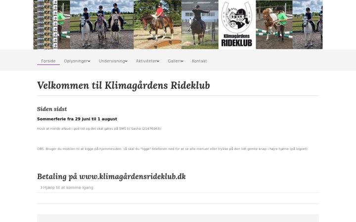 Screenshot of klimagaardens-rideklub.dk