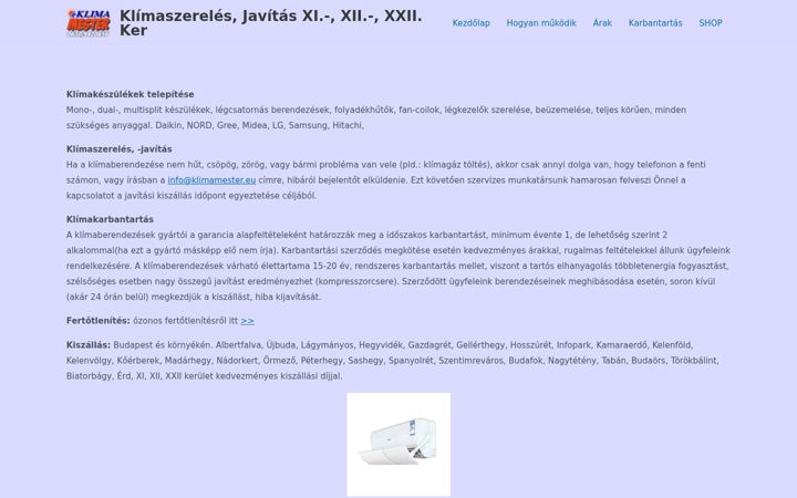 Screenshot of klimamester.eu