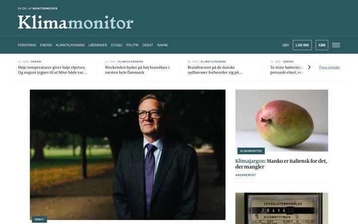 Screenshot of klimamonitor.dk