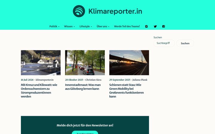Screenshot of klimareporter.in