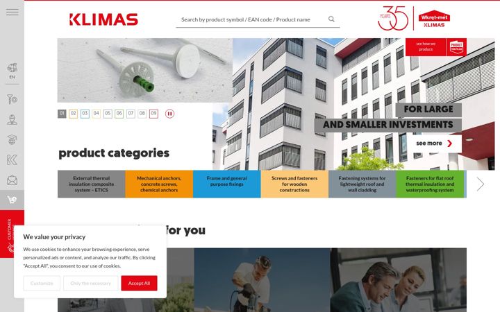 Screenshot of klimas.com