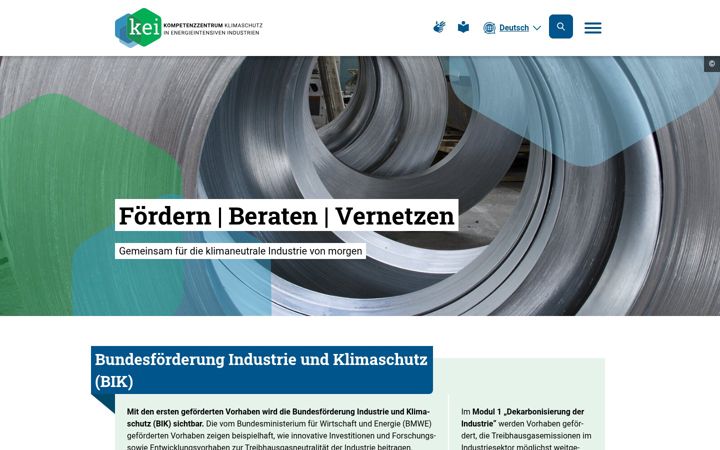 Screenshot of klimaschutz-industrie.de