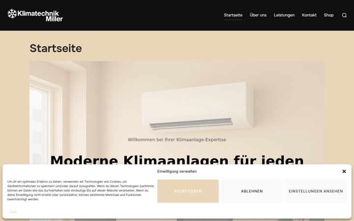 Screenshot of klimatechnik-miller.de