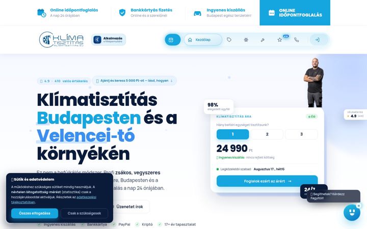 Screenshot of klimatisztitas.eu