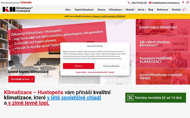 Screenshot of klimatizace-hustopece.cz