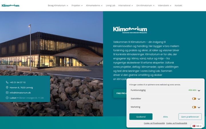 Screenshot of klimatorium.dk
