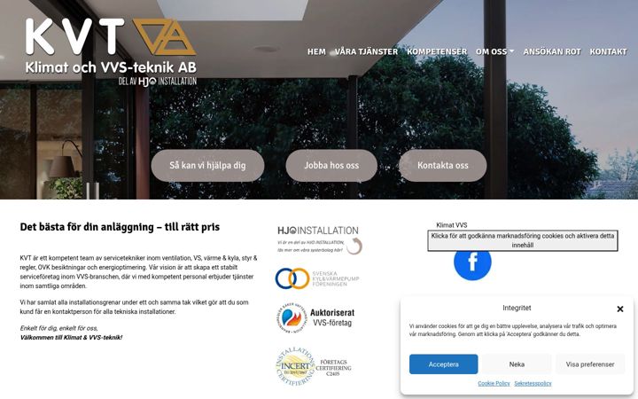 Screenshot of klimatvvs.se
