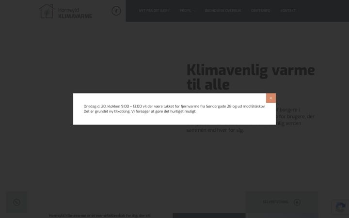 Screenshot ta' klimavarme.dk
