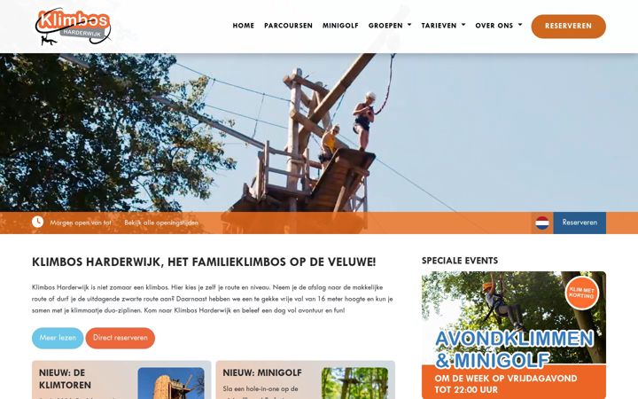 Screenshot of klimbosharderwijk.nl