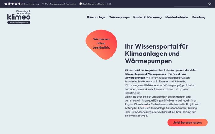 Screenshot of klimeo.de