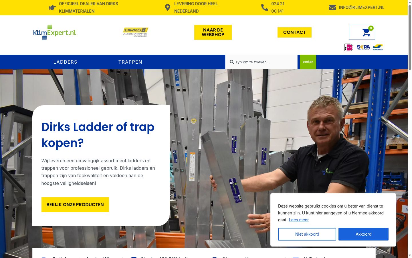Screenshot van de toestemmingsbanner zoals getoond vóór enige interactie