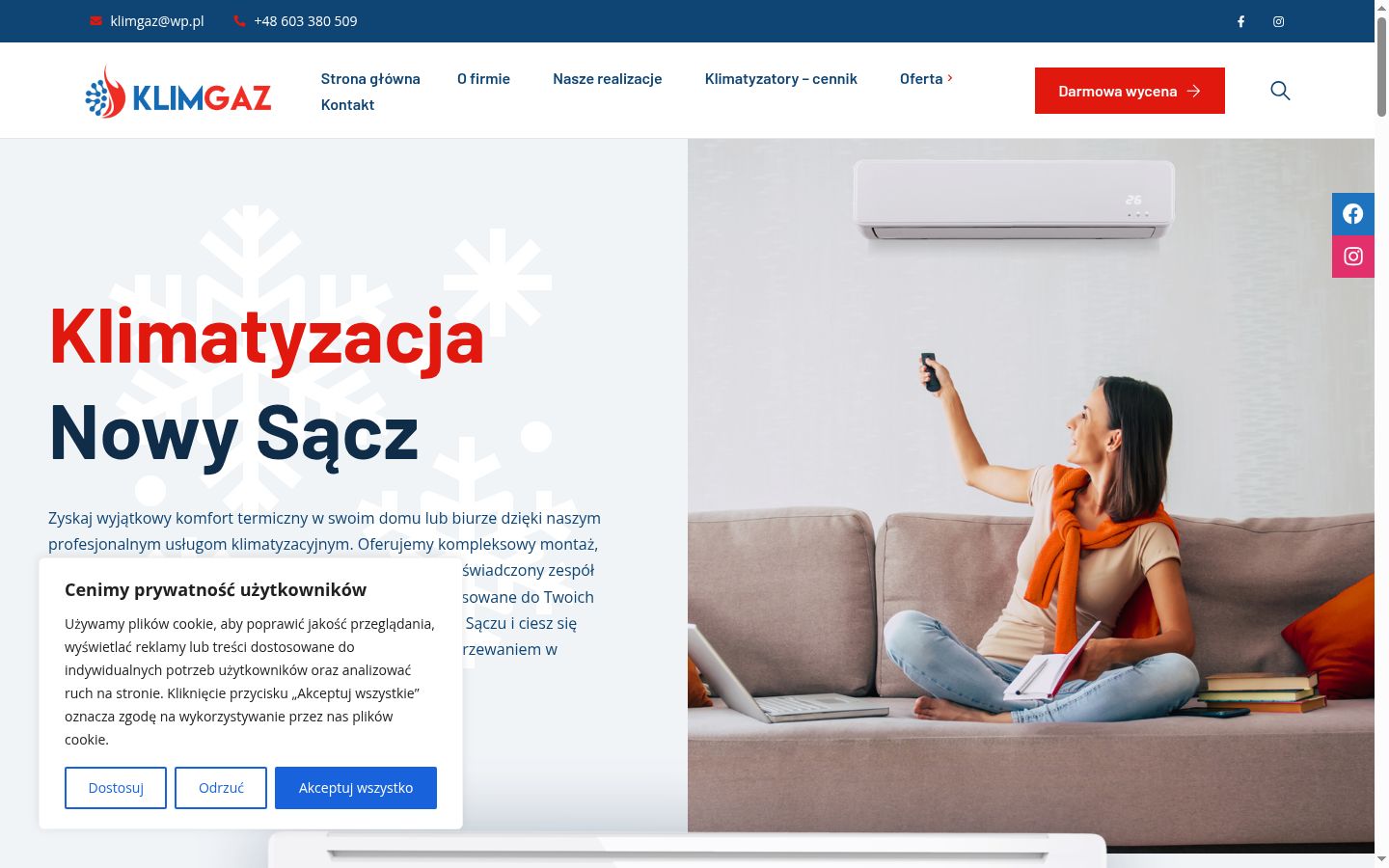 Képernyőkép a bármilyen interakció előtt megjelenő hozzájárulási bannerről