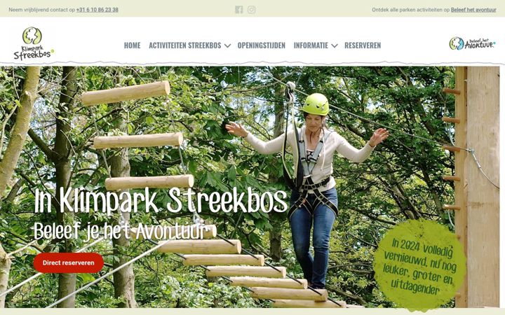 Screenshot of klimparkstreekbos.nl