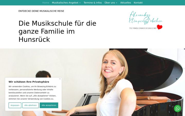 Screenshot of klimperstuebchen.de
